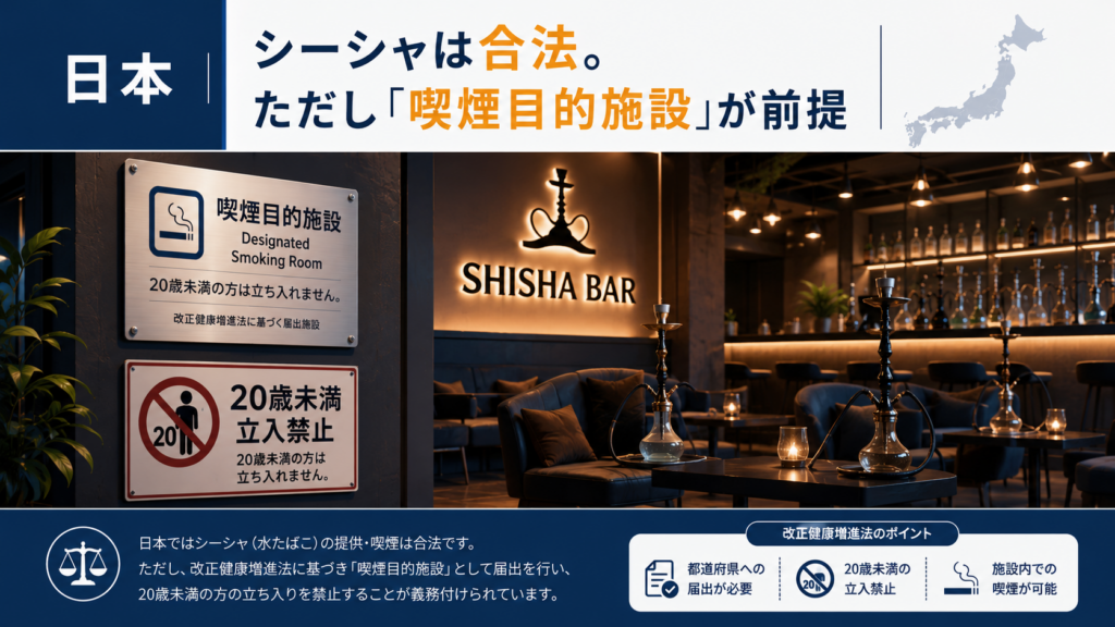 日本｜シーシャは合法。ただし『喫煙目的施設』が前提