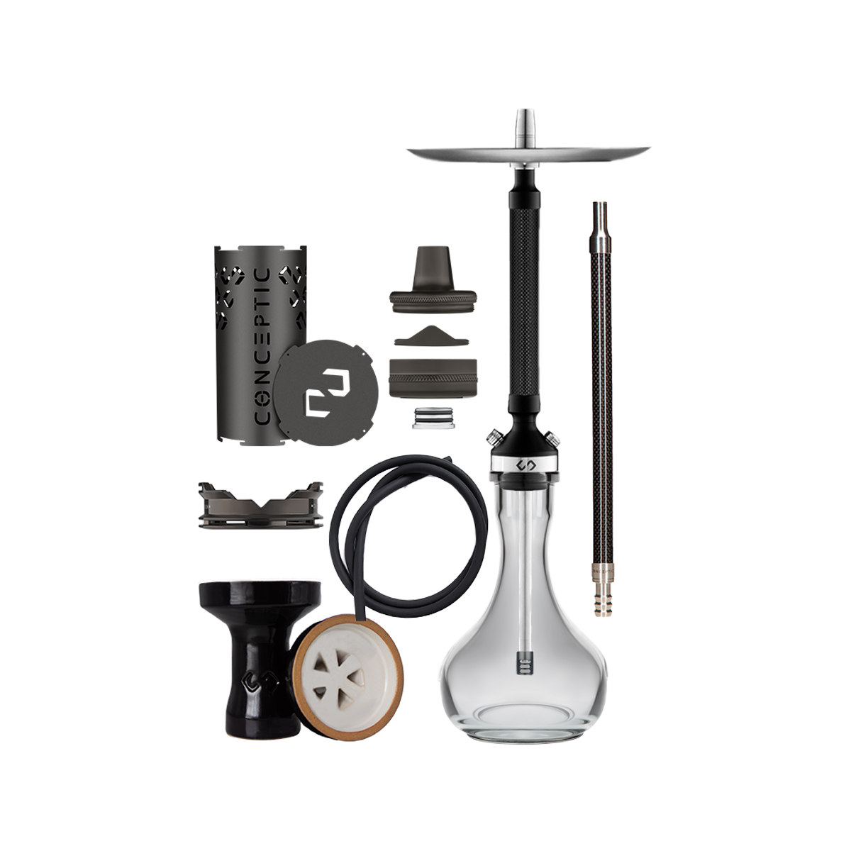 Conceptic Design フルセット｜カーボンステム＋クリアベース＋付属一式のサンクトペテルブルク発シーシャ